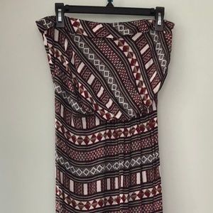 Strapless Embroidered Long Flowy Dress